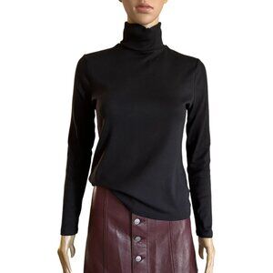 A.N.A Women's Long Sleeve Turtleneck Tee Pullover Black Petite Small NWT